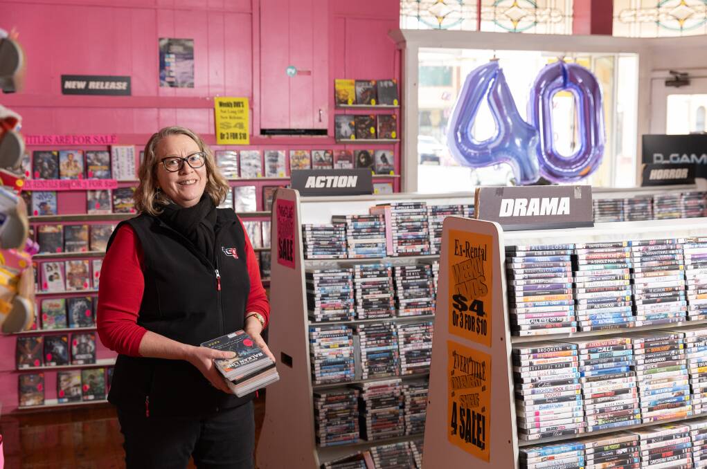 Marney Wishart was eight years old when her parents opened Junee's Movies Plus video store. This month it celebrates its 40th birthday. Picture by Madeline Begley
