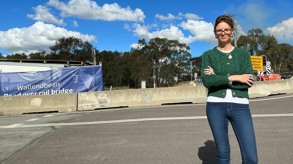 Member for Cootamundra Steph Cooke at the site of the Wallendbeen Bridge replacement project in April. Picture supplied
