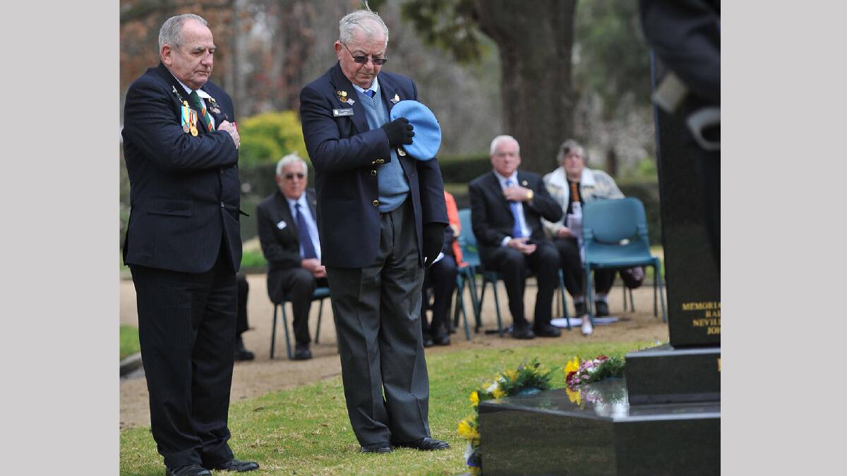 Harry Edmonds and Alan Evans pay their respects.