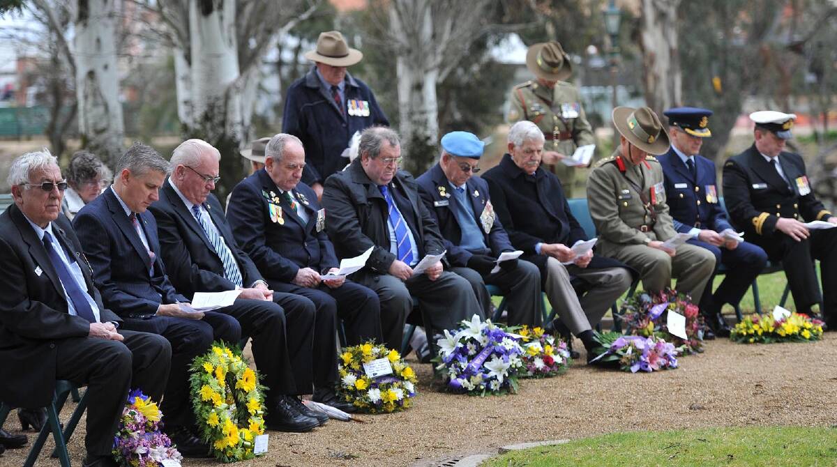 Vietnam Veterans 50th Anniversary of Australia's Involvement in Vietnam wreath laying ceremony at Victory Memorial Gardens. 