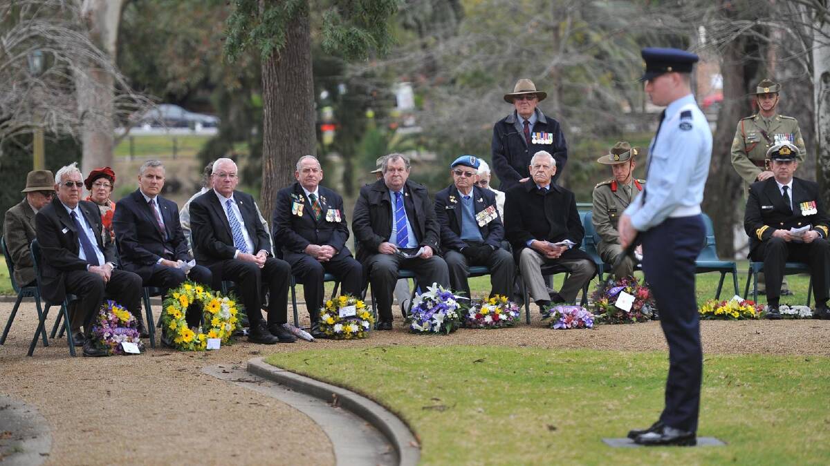 Vietnam Veterans 50th Anniversary of Australia's Involvement in Vietnam wreath laying ceremony at Victory Memorial Gardens. 