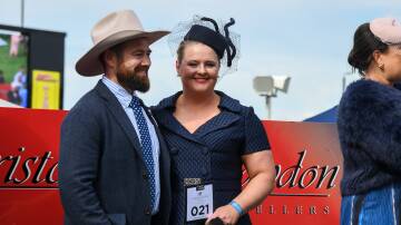 Einasleigh and Matt Happer took out Best Dressed Couple at the 2024 Wagga Gold Cup. Picture by Bernard Humphreys 